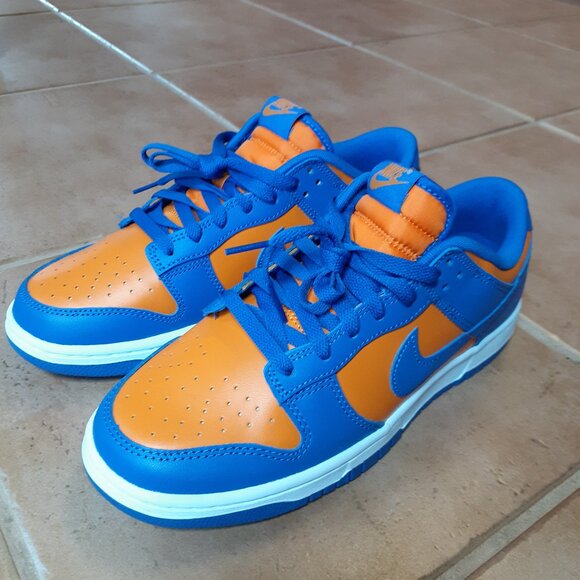 Size 9 Dunk Low Knicks Blue and Orange Nike Sneakers DV0833-800 - Picture 2 of 9